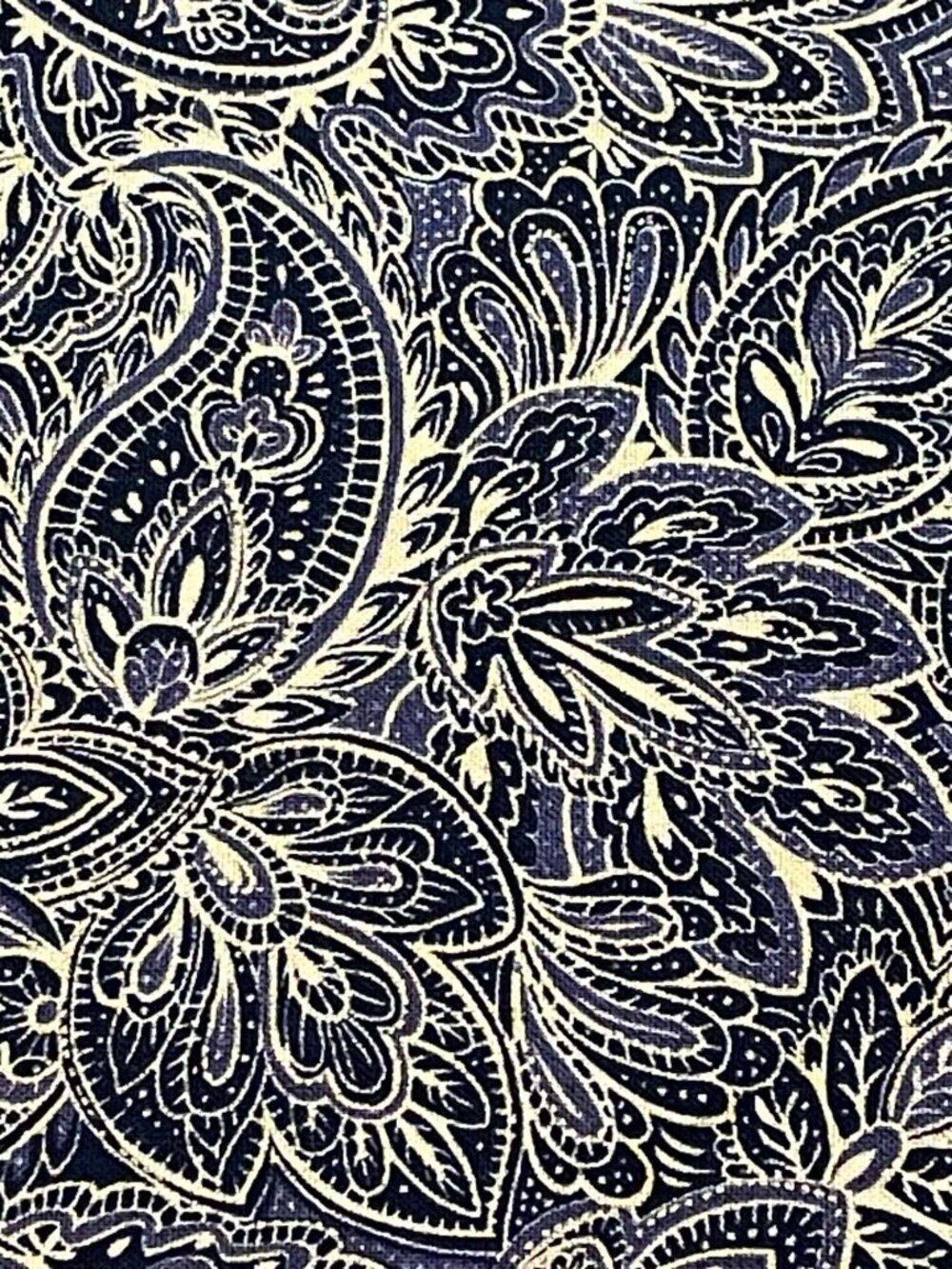 Studio 8, black and yellow paisley fabric.  Sold by the yard.